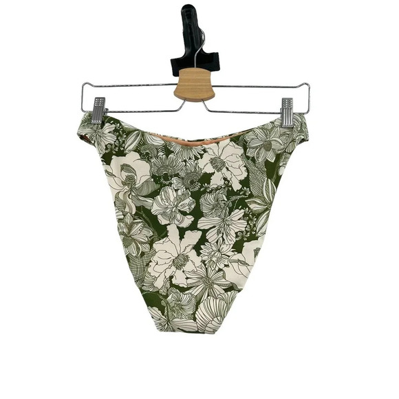 J.‎ Crew High-rise cheeky bikini bottom in Liberty Linear Canteen Green Medium - Picture 5 of 10